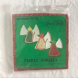 Yours Truly Vintage Unopened Three 5 Inch Angel Christmas Ornament Kit 1976